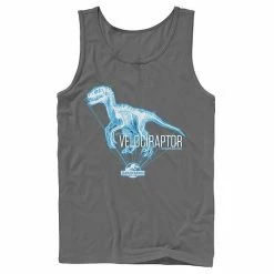 Licensed Character Men's Jurassic World Velociraptor Hologram Title Logo Tank Navy -Licensed Character Shop unnamed file 26917