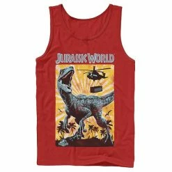 Licensed Character Men's Jurassic World T-Rex Color Pop Retro Poster Tank Top Charcoal -Licensed Character Shop unnamed file 26923