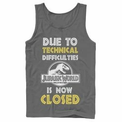 Licensed Character Men's Jurassic World Technical Difficulties Sign Tank Top Royal -Licensed Character Shop unnamed file 26939
