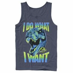 Licensed Character Men's Jurassic Park T-Rex I Do What I Want Graphic Tank Top Red