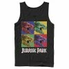 Licensed Character Men's Jurassic Park Four Square Dino Pop Art Style Tank Red -Licensed Character Shop unnamed file 26951