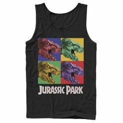 Licensed Character Men's Jurassic Park Four Square Dino Pop Art Style Tank Red -Licensed Character Shop unnamed file 26955