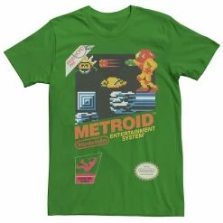 Licensed Character Men's Nintendo NES Metroid Retro Vintage Cover Tee Kelly -Licensed Character Shop unnamed file 26989