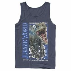 Licensed Character Men's Jurassic World Two Blue Dino Breach Tank Navy