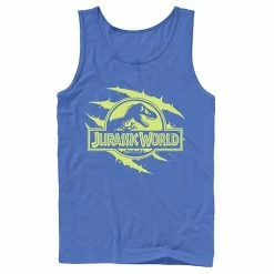 Licensed Character Men's Jurassic World Neon Slash T-Rex Fossil Logo Graphic Tank Top Navy -Licensed Character Shop unnamed file 27003