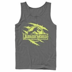 Licensed Character Men's Jurassic World Neon Slash T-Rex Fossil Logo Graphic Tank Top Navy -Licensed Character Shop unnamed file 27005