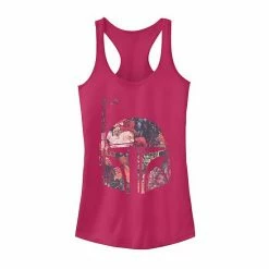 Licensed Character Juniors' Star Wars Boba Fett Floral Print Helmet Tank Top Charcoal -Licensed Character Shop unnamed file 27008