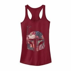 Licensed Character Juniors' Star Wars Boba Fett Floral Print Helmet Tank Top Charcoal -Licensed Character Shop unnamed file 27010