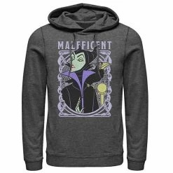 Licensed Character Men's Disney Sleeping Beauty Maleficent Old School Poster Hoodie Charcoal Heather -Licensed Character Shop unnamed file 27041