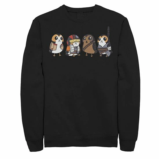 Licensed Character Men's Star Wars Cute Porgs Dressed As Characters Portrait Sweatshirt Black 4 Licensed Character Men's Star Wars Cute Porgs Dressed As Characters Portrait Sweatshirt Black - Image 2
