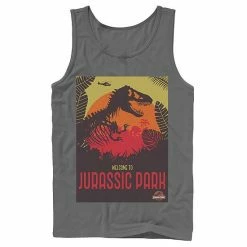Licensed Character Men's Jurassic Park Welcome T-Rex Sunset Tank Top Charcoal -Licensed Character Shop unnamed file 27208
