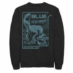 Licensed Character Men's Jurassic World Two Blue Raptor Schematic Sweatshirt Black -Licensed Character Shop unnamed file 27226