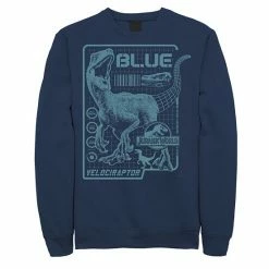 Licensed Character Men's Jurassic World Two Blue Raptor Schematic Sweatshirt Black -Licensed Character Shop unnamed file 27227