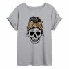 Licensed Character Juniors' Skull With Leopard Print Headband Oversized Graphic Tee -Licensed Character Shop unnamed file 2723