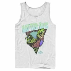 Licensed Character Men's Jurassic World 80's Retro Raptor-rific Dino Graphic Tank White -Licensed Character Shop unnamed file 27243