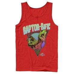 Licensed Character Men's Jurassic World 80's Retro Raptor-rific Dino Graphic Tank White -Licensed Character Shop unnamed file 27245