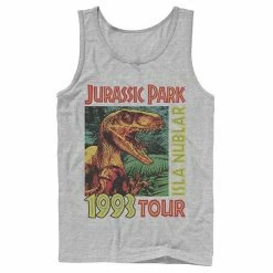 Licensed Character Men's Jurassic Park Isla Nublar 1993 Tour Poster Tank Top Athletic Heather -Licensed Character Shop unnamed file 27250