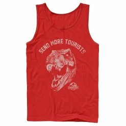 Licensed Character Men's Jurassic Park Tyrannosaurous Says Send More Tourists Tank Navy -Licensed Character Shop unnamed file 27253