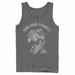 Licensed Character Men's Jurassic Park Tyrannosaurous Says Send More Tourists Tank Navy -Licensed Character Shop unnamed file 27255
