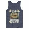 Licensed Character Men's Jurassic Park Missing Pet T-Rex Poster Taped Tank Navy -Licensed Character Shop unnamed file 27256