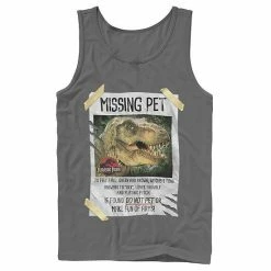 Licensed Character Men's Jurassic Park Missing Pet T-Rex Poster Taped Tank Navy -Licensed Character Shop unnamed file 27258