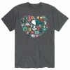 Licensed Character Men's Peanuts Holiday Heart Tee Navy
