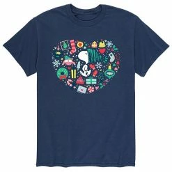 Licensed Character Men's Peanuts Holiday Heart Tee Navy -Licensed Character Shop unnamed file 2735