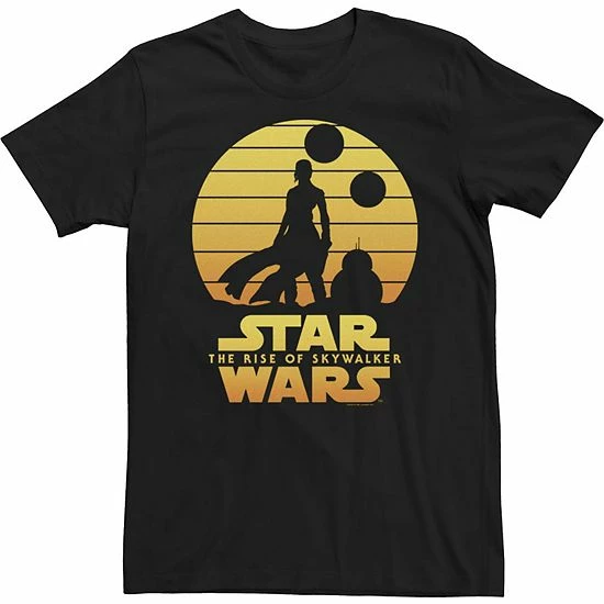Licensed Character Men's Star Wars: The Rise Of Skywalker Rey & BB-8 Silhouette Tee Natural 4 Licensed Character Men's Star Wars: The Rise Of Skywalker Rey & BB-8 Silhouette Tee Natural - Image 2