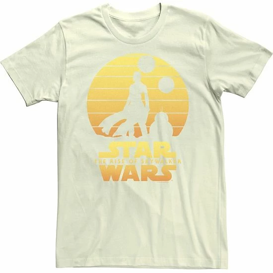Licensed Character Men's Star Wars: The Rise Of Skywalker Rey & BB-8 Silhouette Tee Natural 5 Licensed Character Men's Star Wars: The Rise Of Skywalker Rey & BB-8 Silhouette Tee Natural - Image 3