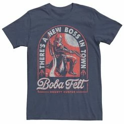 Licensed Character Men's Star Wars Boba Fett There's A New Boss In Town Tee Navy Heather