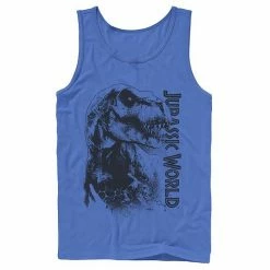 Licensed Character Men's Jurassic World T-Rex Close-Up Portrait Graphic Tank Top White -Licensed Character Shop unnamed file 27392