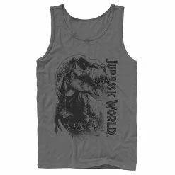 Licensed Character Men's Jurassic World T-Rex Close-Up Portrait Graphic Tank Top White -Licensed Character Shop unnamed file 27393
