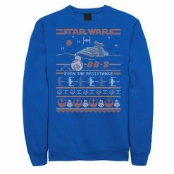 Licensed Character Men's Star Wars Vintage BB-8 Join The Resistance Sweatshirt Navy -Licensed Character Shop unnamed file 27414