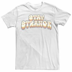 Licensed Character Men's Stay Strange Retro Style Font Tee Natural -Licensed Character Shop unnamed file 27439