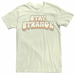 Licensed Character Men's Stay Strange Retro Style Font Tee Natural -Licensed Character Shop unnamed file 27440