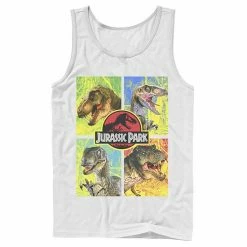 Licensed Character Men's Jurassic Park Four Different Dinosaur Faces Tank Royal -Licensed Character Shop unnamed file 27460