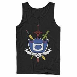 Licensed Character Men's Cartoon Network Adventure Time Finn The Hero Sword And Shield Banner Tank Athletic Heather -Licensed Character Shop unnamed file 27463