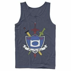 Licensed Character Men's Cartoon Network Adventure Time Finn The Hero Sword And Shield Banner Tank Athletic Heather -Licensed Character Shop unnamed file 27464