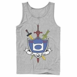 Licensed Character Men's Cartoon Network Adventure Time Finn The Hero Sword And Shield Banner Tank Athletic Heather -Licensed Character Shop unnamed file 27466
