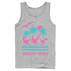 Licensed Character Men's Jurassic World Two Dinosaur Beach Retro Tank Athletic Heather -Licensed Character Shop unnamed file 27512