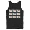 Licensed Character Men's Adventure Time Finn's Many Faces Grid Tank Navy