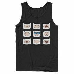 Licensed Character Men's Adventure Time Finn's Many Faces Grid Tank Navy -Licensed Character Shop unnamed file 27543