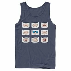 Licensed Character Men's Adventure Time Finn's Many Faces Grid Tank Navy -Licensed Character Shop unnamed file 27544