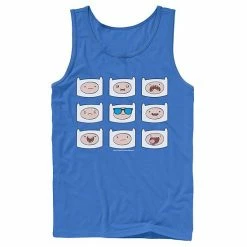 Licensed Character Men's Adventure Time Finn's Many Faces Grid Tank Navy -Licensed Character Shop unnamed file 27545