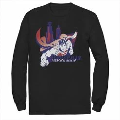 Licensed Character Men's DC Comics Superman Daily Planet Skyline Flying Poster Long Sleeve Graphic Tee Athletic Heather -Licensed Character Shop unnamed file 27561