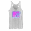 Licensed Character Juniors' MTV Hot Pink And Blue Neon Sign Logo Tank Top White Heather