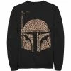 Licensed Character Men's Star Wars Boba Fett Helmet Cheetah Print Fill Sweatshirt Black -Licensed Character Shop unnamed file 27602