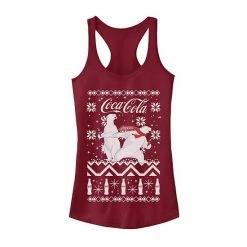 Licensed Character Juniors' Coca-Cola Ugly Sweater Polar Bear Slide Graphic Tank Navy Heather 9 Licensed Character Juniors' Coca-Cola Ugly Sweater Polar Bear Slide Graphic Tank Navy Heather -Licensed Character Shop unnamed file 27673