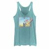 Licensed Character Juniors' MTV Tiny Logo Bright Brushed Tank Top Tahiti Blue