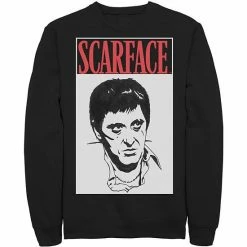 Licensed Character Men's Scar Face Scare Face Stare Big Face Sweatshirt Black -Licensed Character Shop unnamed file 27679